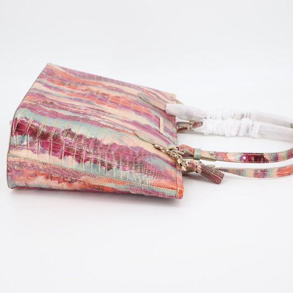 Brahmin Asher Embossed Leather Shoulder Bag Tote NWT Authentic - Picture 10 of 13